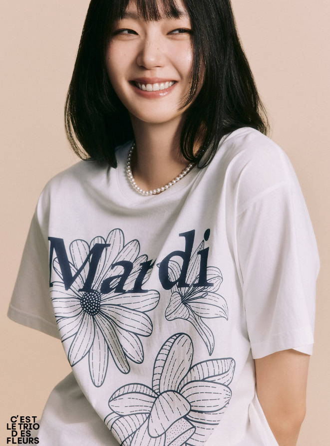 韓國 Mardi Mercredi TSHIRT TRIPLE FLOWER【MM001】 - STT Mall HK 靚太網購