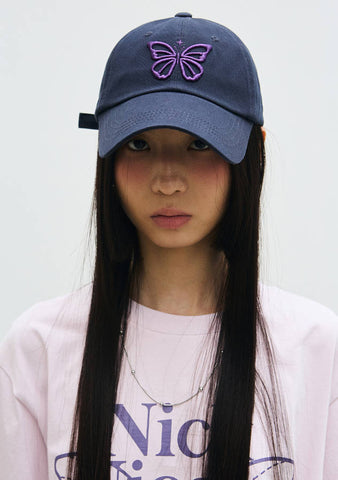 韓國 Nick Nicole VINTAGE BUTTERFLY BLINK BALL CAP【NN007】 - Image