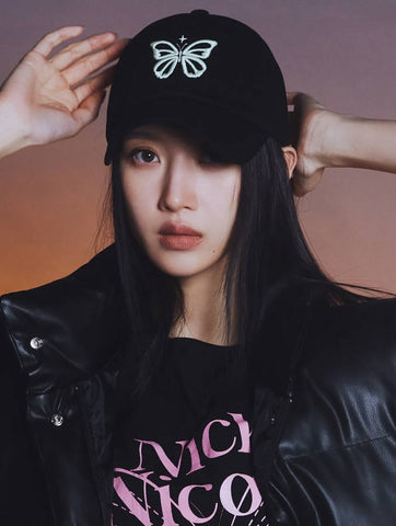 韓國 Nick Nicole VINTAGE BUTTERFLY BLINK BALL CAP【NN007】 - Image