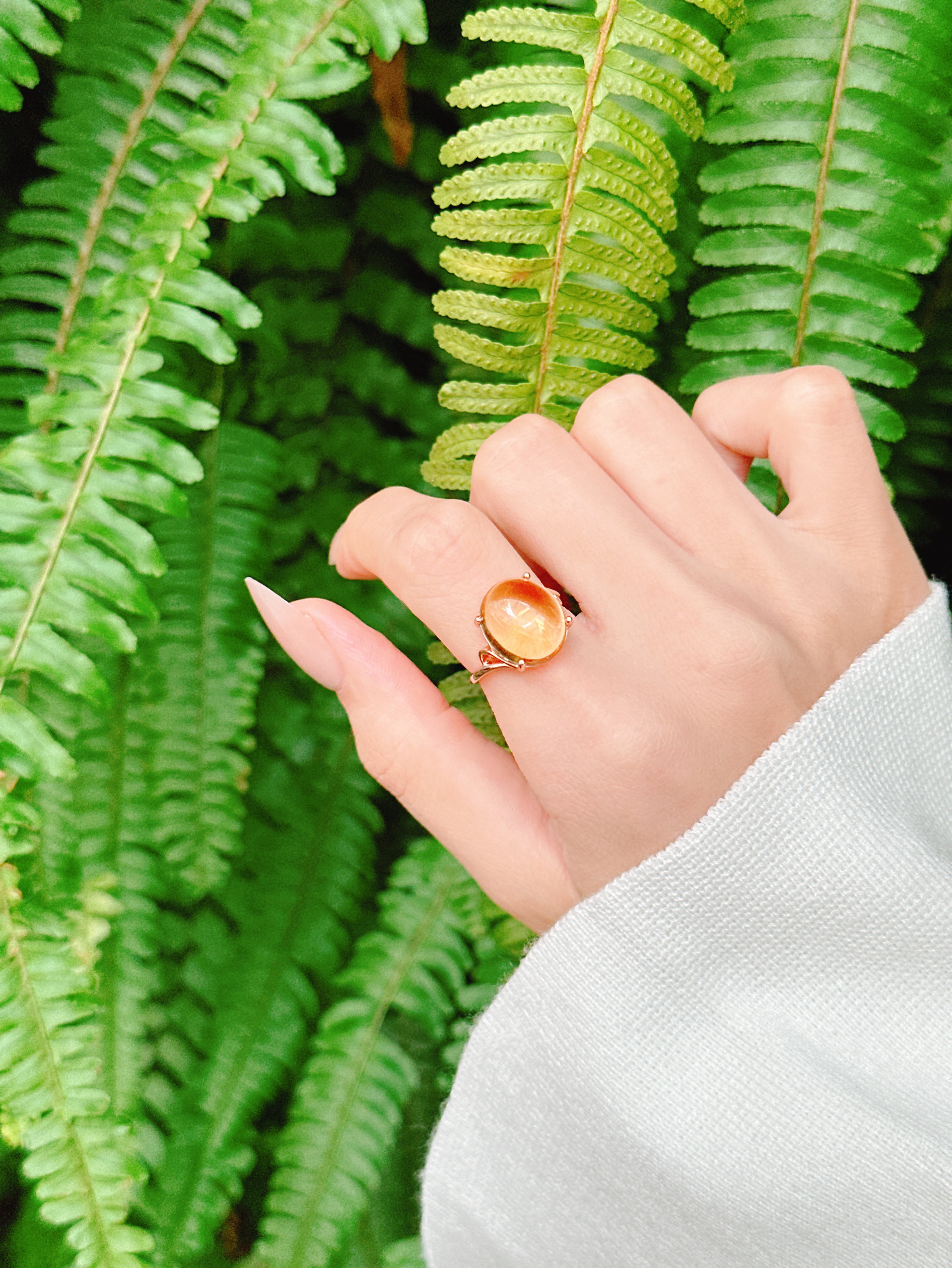 【現貨】橢圓形黃水晶戒指【ST347】