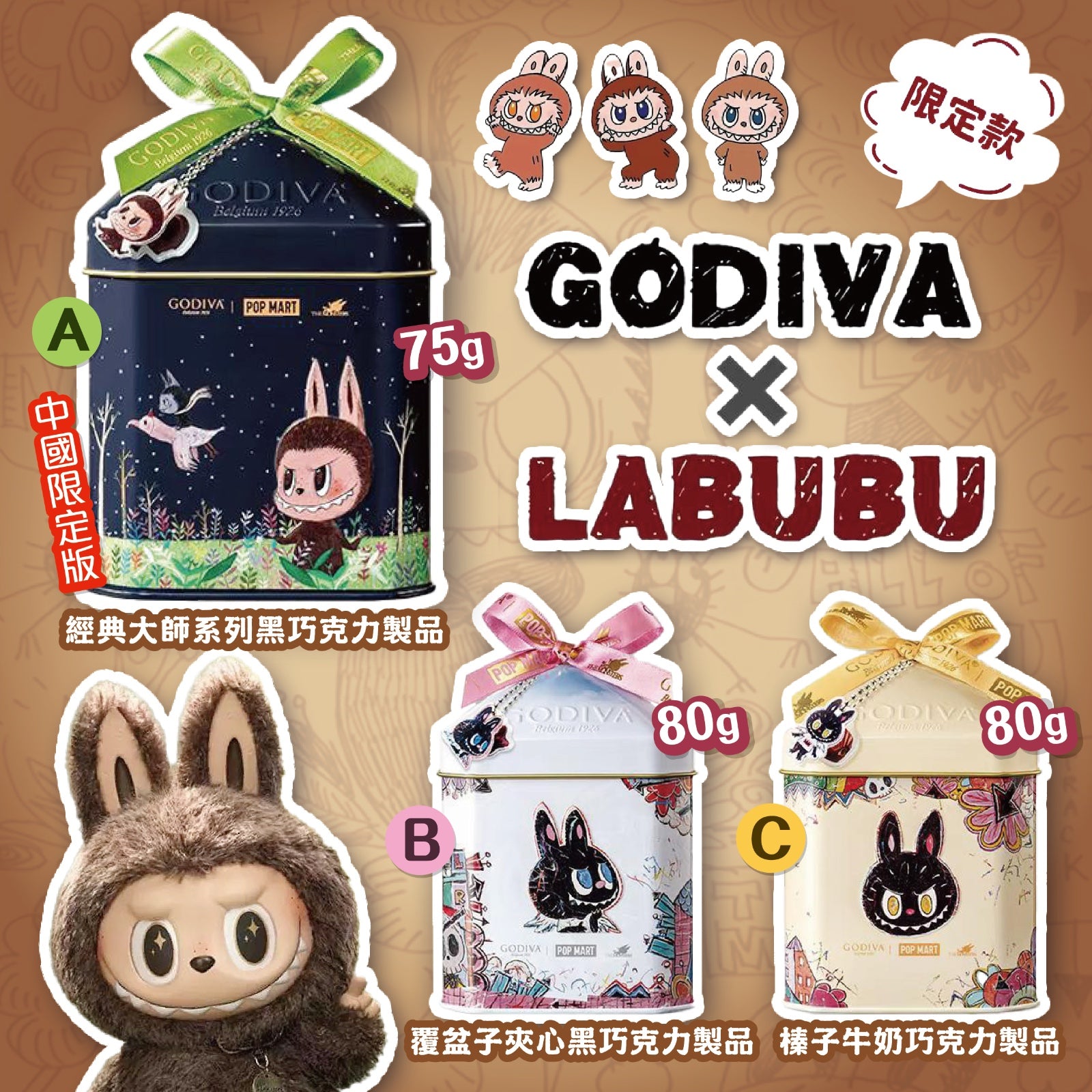 GODIVA×LABUBU限定朱古力禮罐 【SM078】