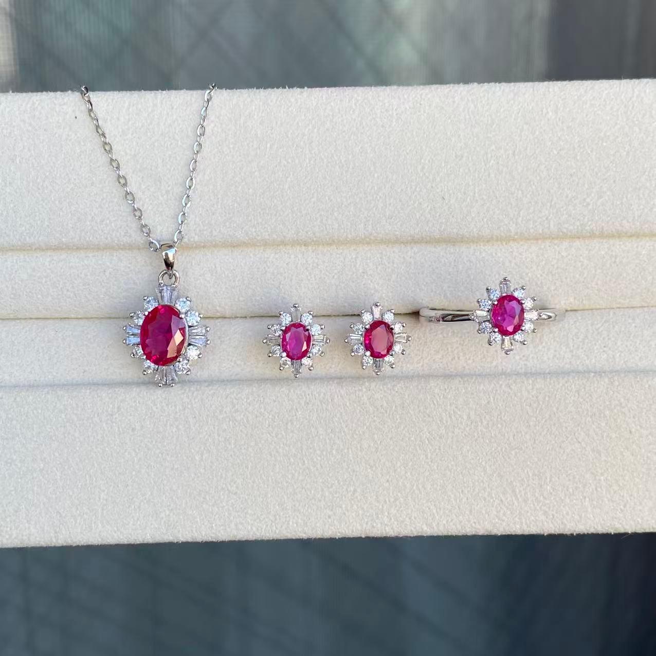 日本直送 輕奢烈焰紅寶石套裝【JS359】