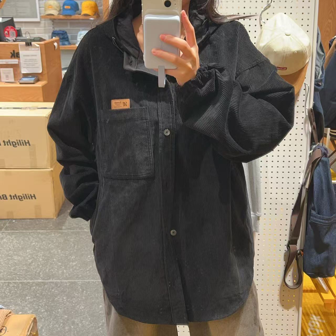 韓國 Kodak Brownie Corduroy Wind Shirt【KK018】