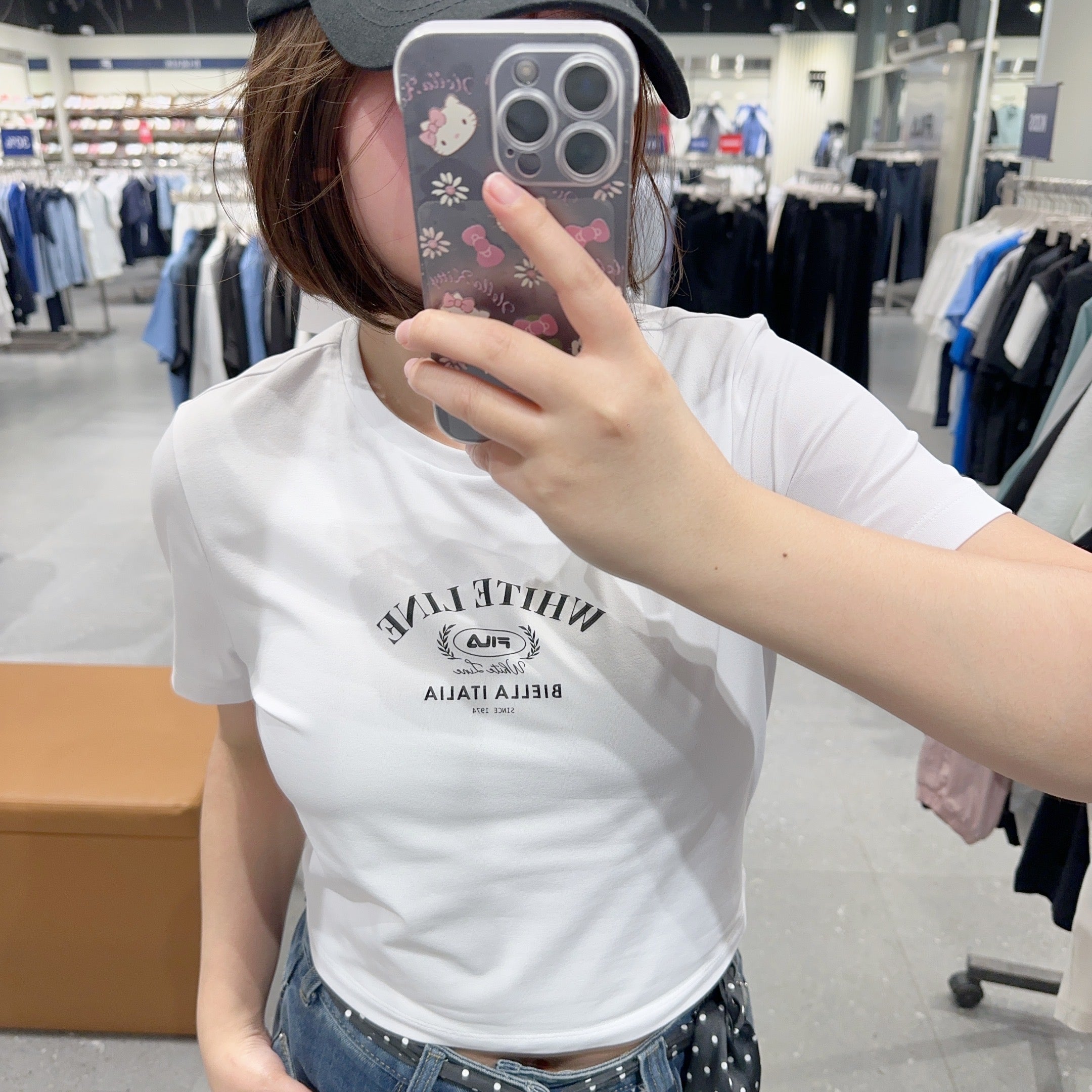 韓國 FILA Lightweight Stretch Crop Graphic Short Sleeve T-shirt【FA312】