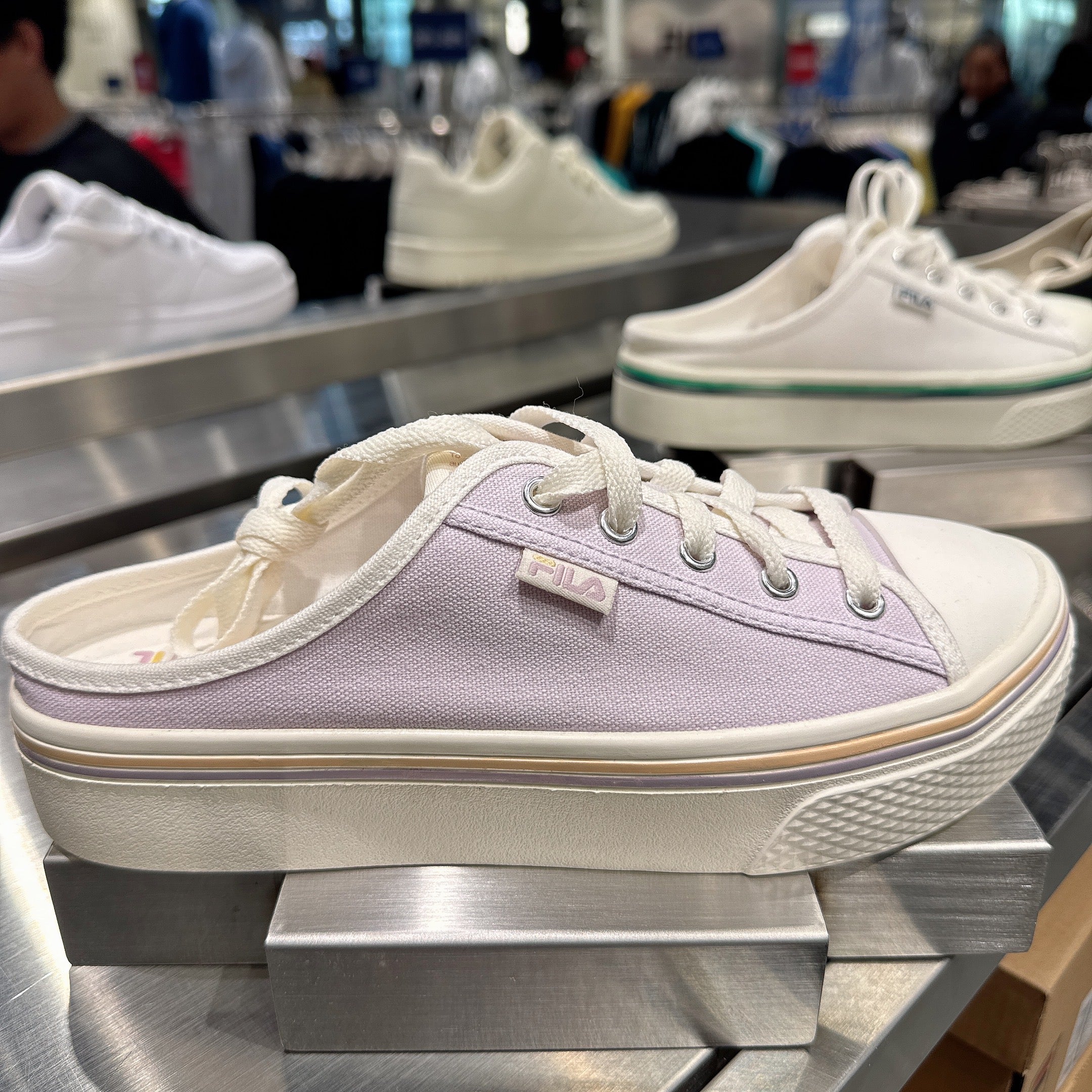 韓國 FILA Unisex Scanline Light Mule Shoes【FA335】