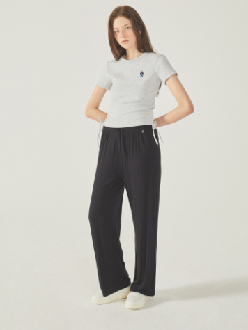 韓國 Who.A.U Steve Ribbed Shirring T-Shirt【WA159】