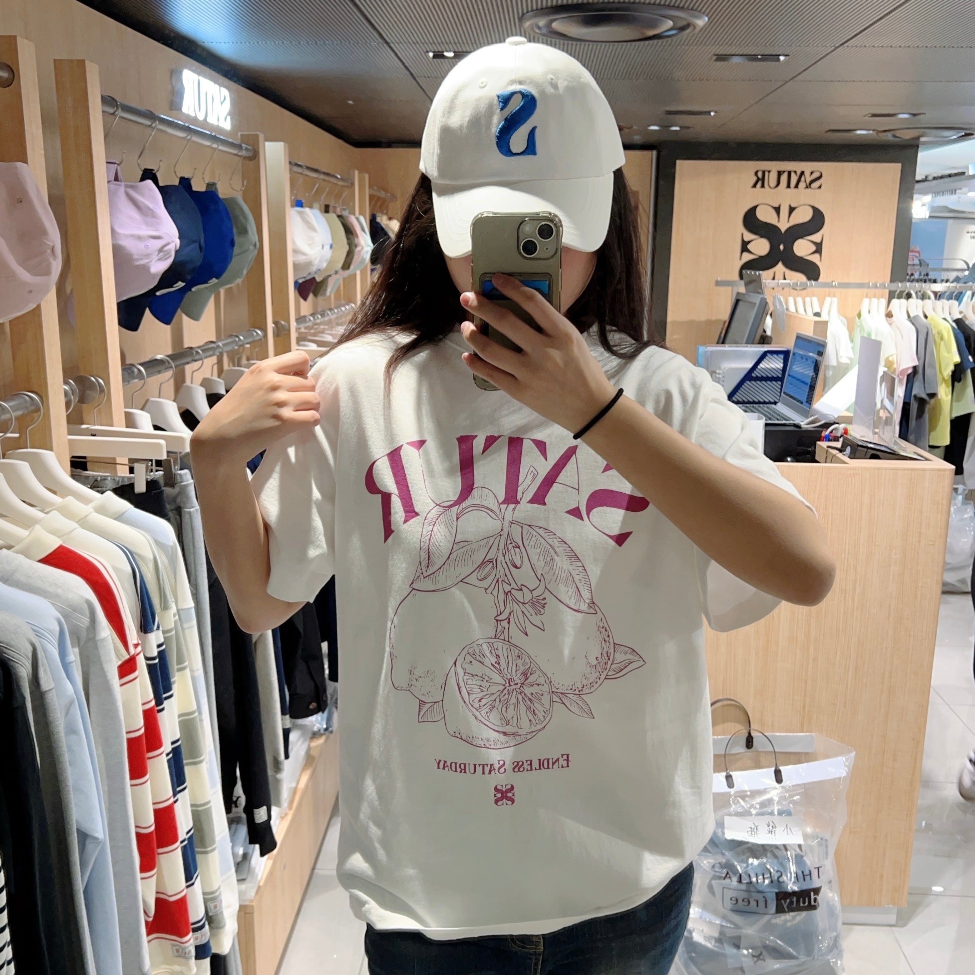 韓國 Satur Capri Citron Drawing Summer Graphic T-Shirt【SR098】