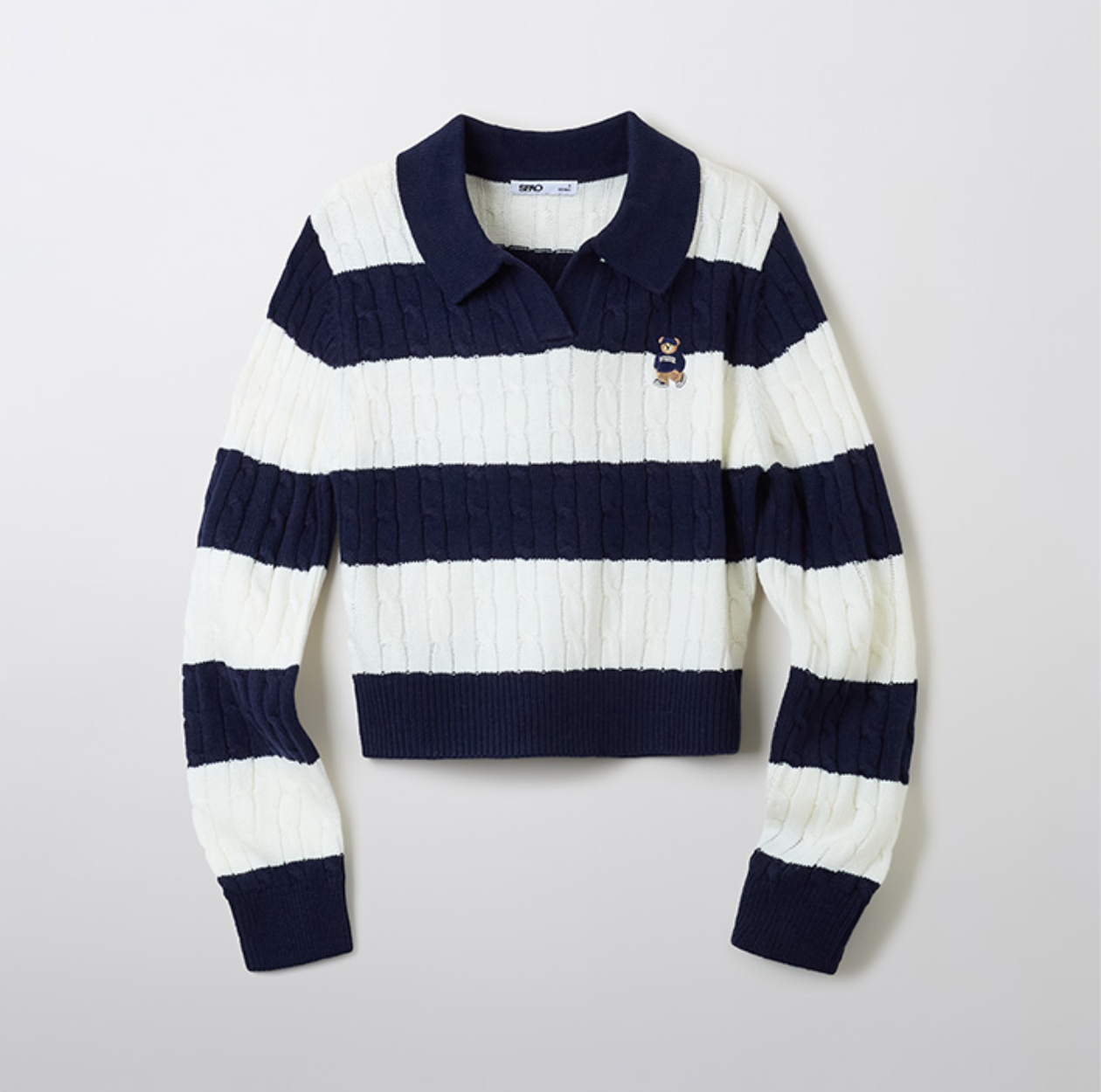 韓國 SPAO Cable Semi-Open Crop Sweater【SP211】