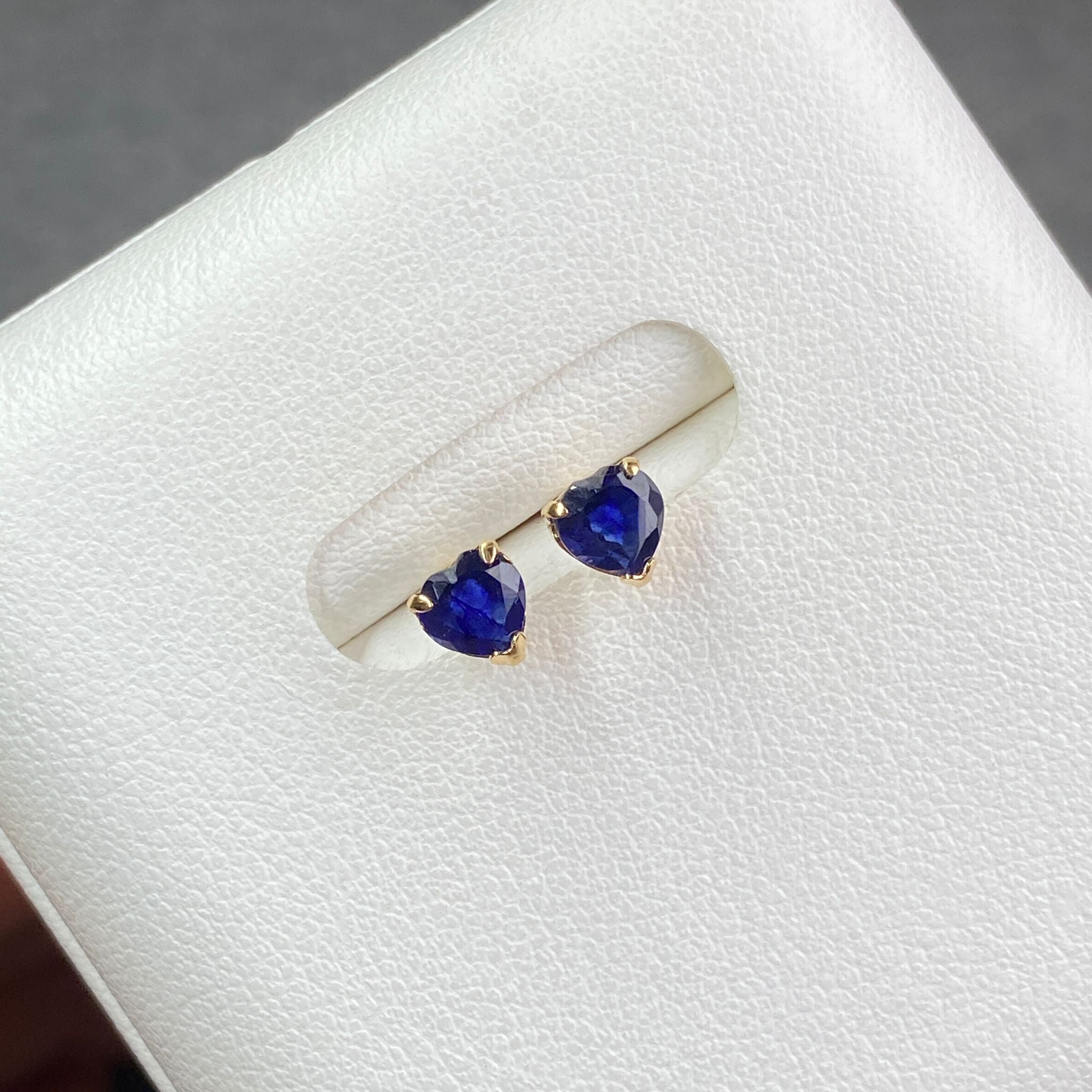 日本直送 愛心藍寶石金耳釘【JS376】