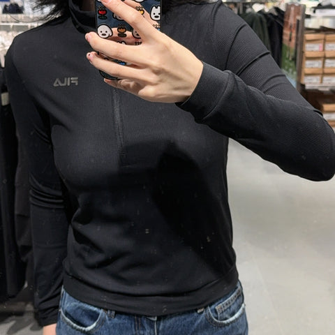 韓國 FILA Women's Performance Golji Half Zip Long Sleeve T-shirt【FA258】