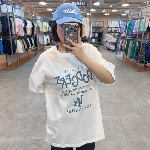 韓國 MLB Basic Lettering Overfit Short Sleeve T-Shirt LA【MB309】