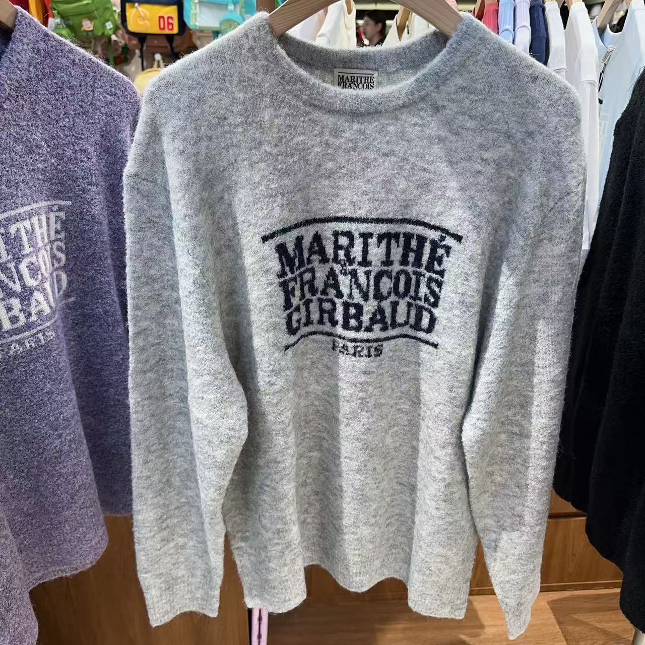 韓國 Marithe Francois Girbaud BOUCLE CLASSIC LOGO KNIT PULLOVER【MF739】