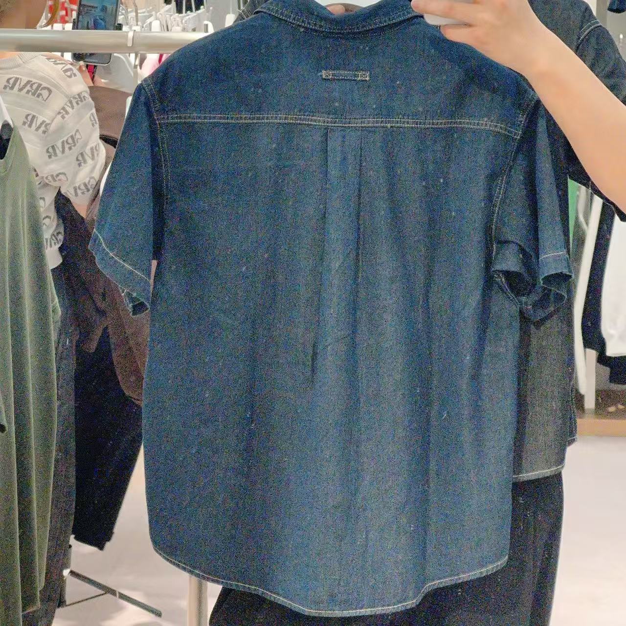 韓國 Markm WASHED DENIM HALF SHIRTS【MA144】