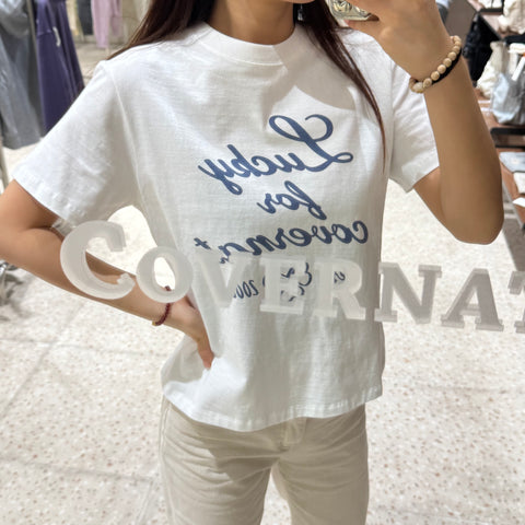 韓國 Covernat Women's Clover Lettering T-Shirt 【CO049】 - Image
