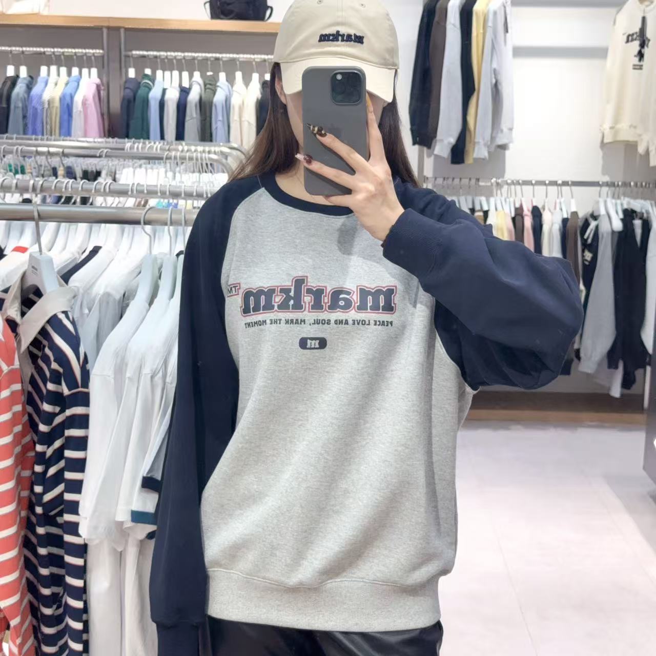 韓國 Markm BIG LOGO RAGLAN SWEATSHIRT【MA120】