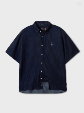 韓國 WhoAU Steve Denim Short Sleeve Shirts【WA163】