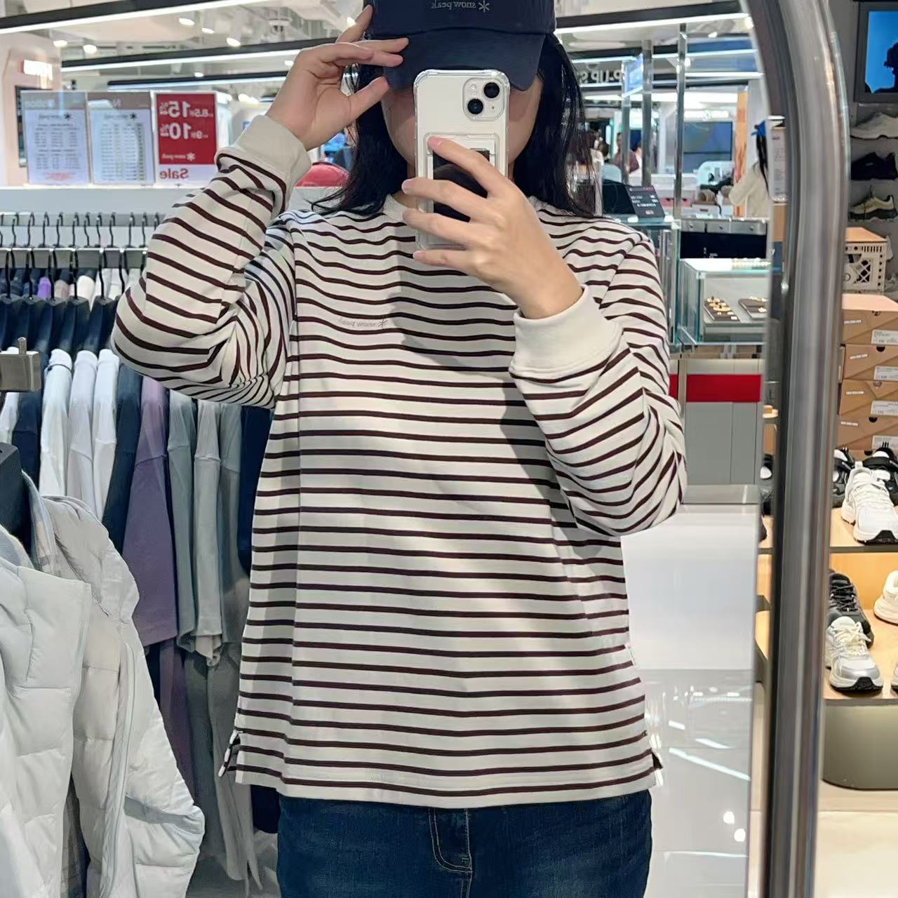 韓國 Snowpeak Women's Striped Long Sleeve T-Shirt【SN045】