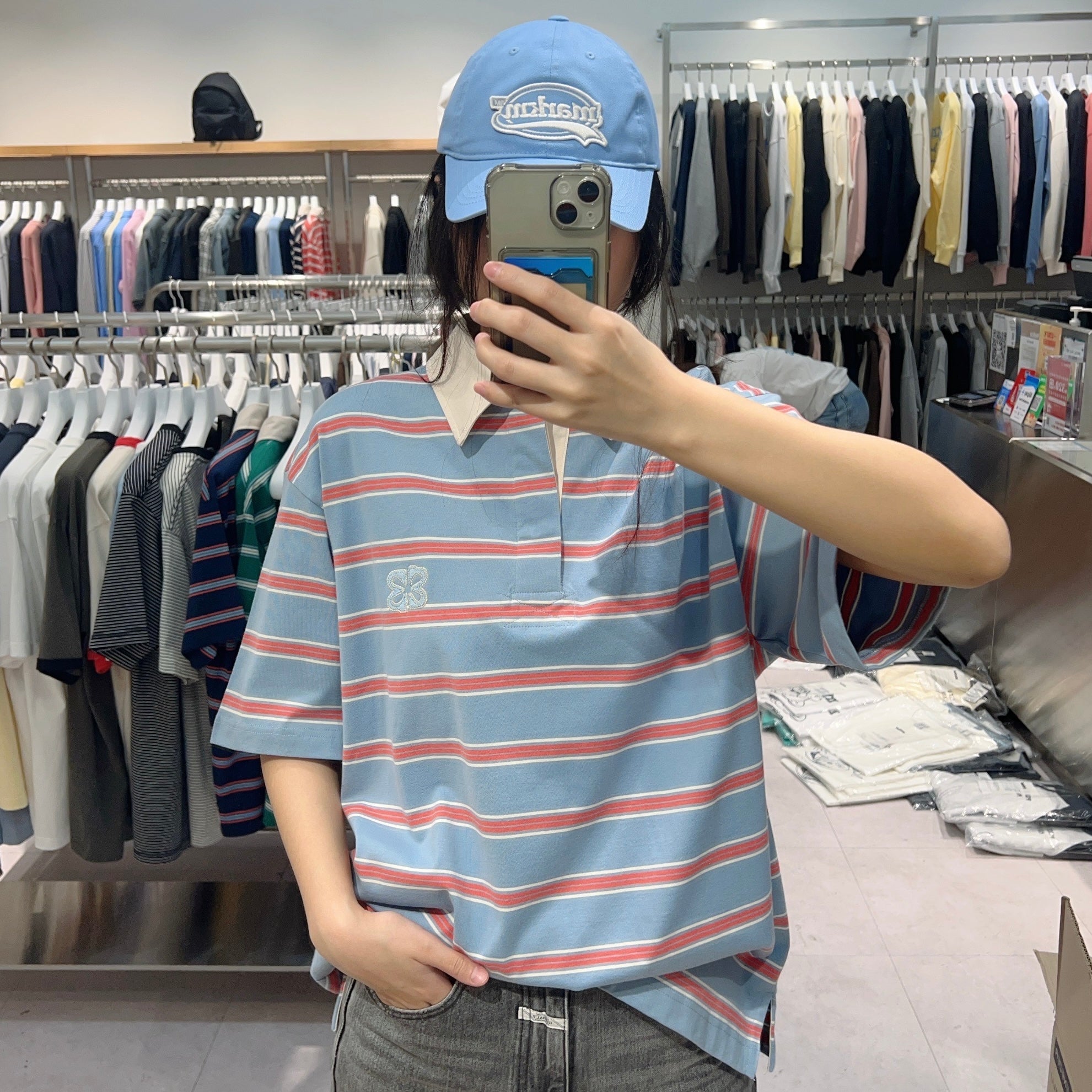 韓國 Markm MULTI STRIPE POLO T-SHIRT【MA137】
