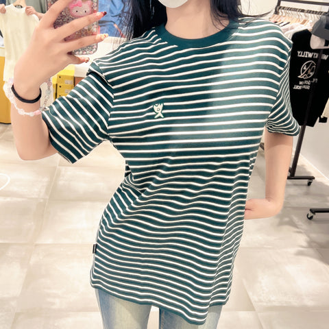 韓國 Wacky Willy Women's Logo Stripe T-Shirt【WW167】