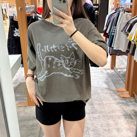 韓國 Phyps Spray Neko Short Sleeve T-shirt【PH021】