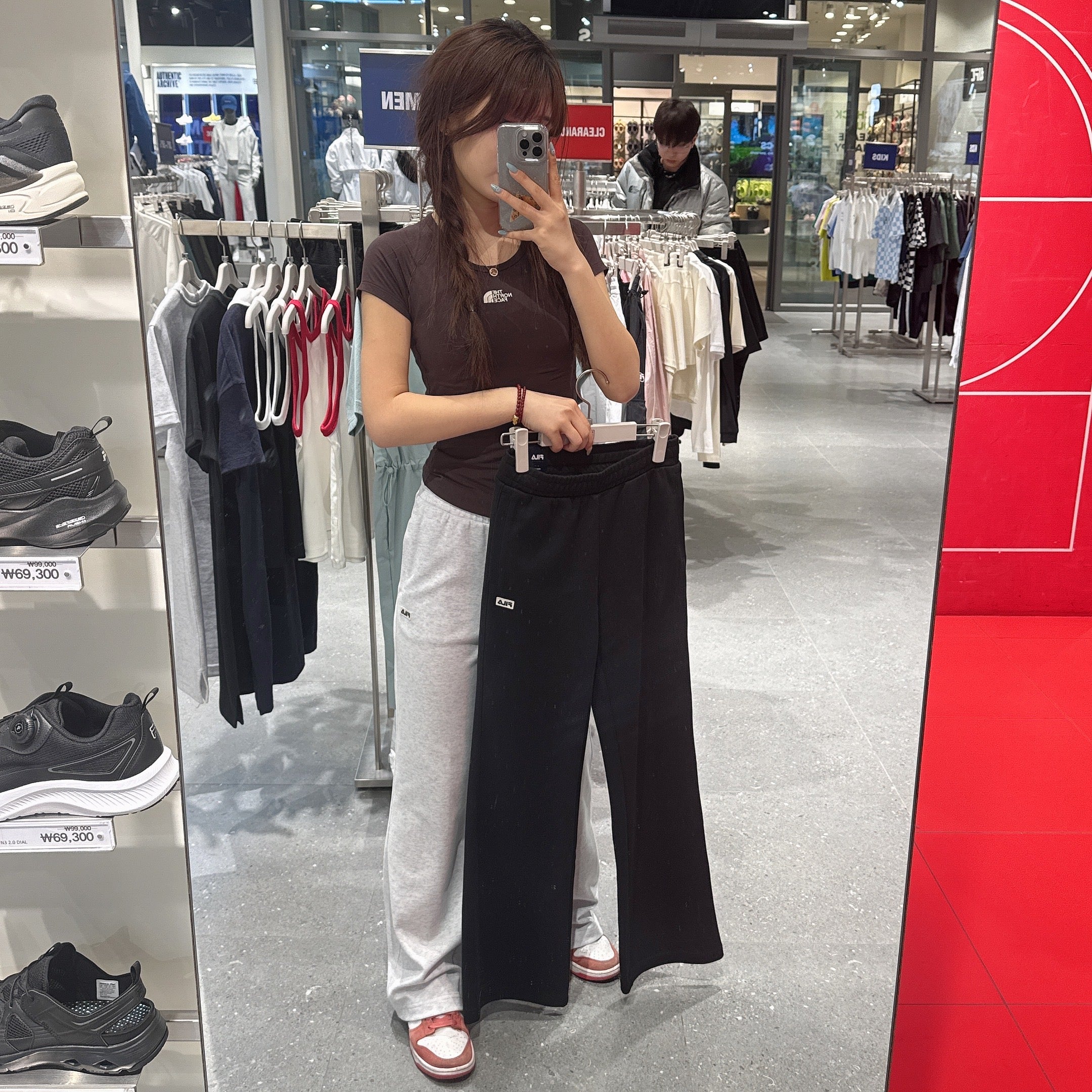 韓國 FILA Premium Cotton Poly Small Logo Bootcut Pants【FA348】