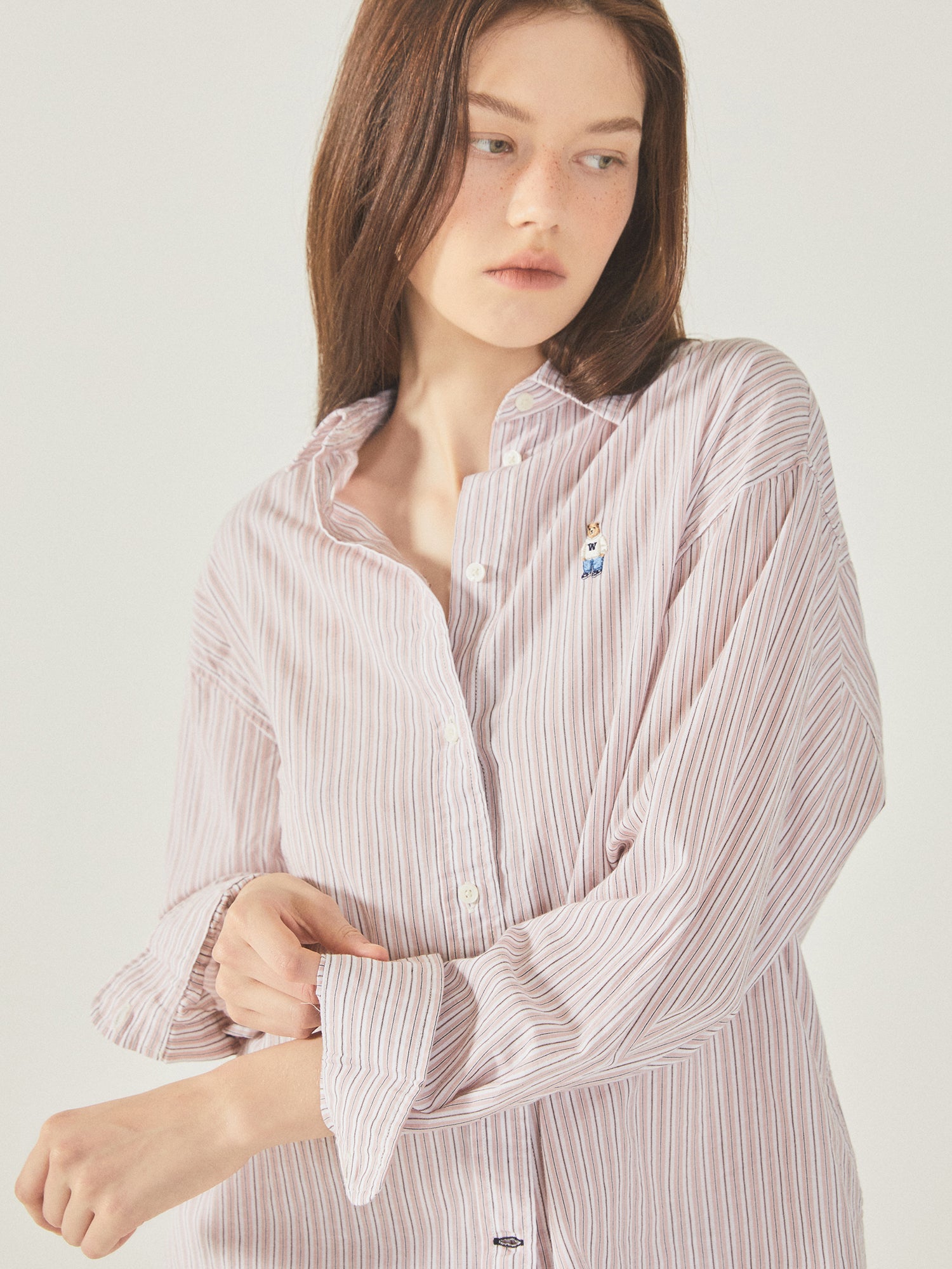 韓國 Who.A.U Steve Loose Fit Striped Shirts【WA219】