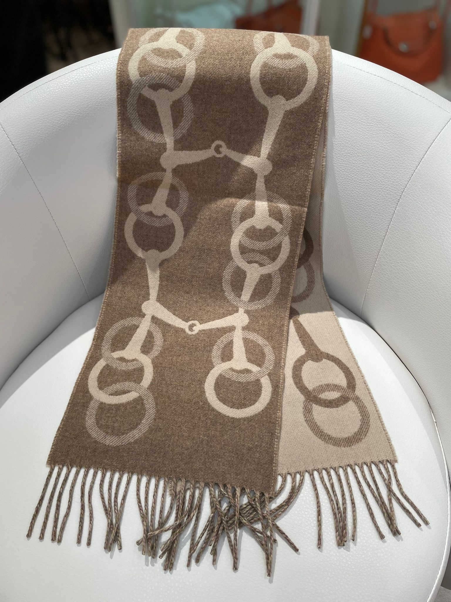 全新愛馬仕羊絨頸巾 【JS500】