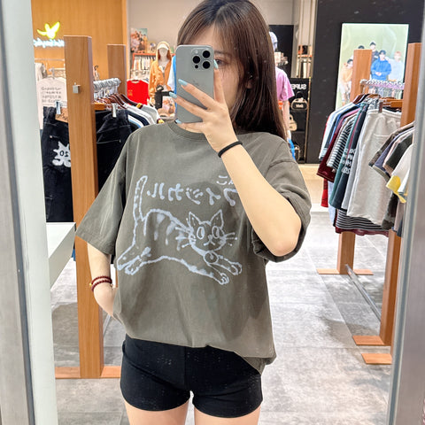 韓國 Phyps Spray Neko Short Sleeve T-shirt【PH021】