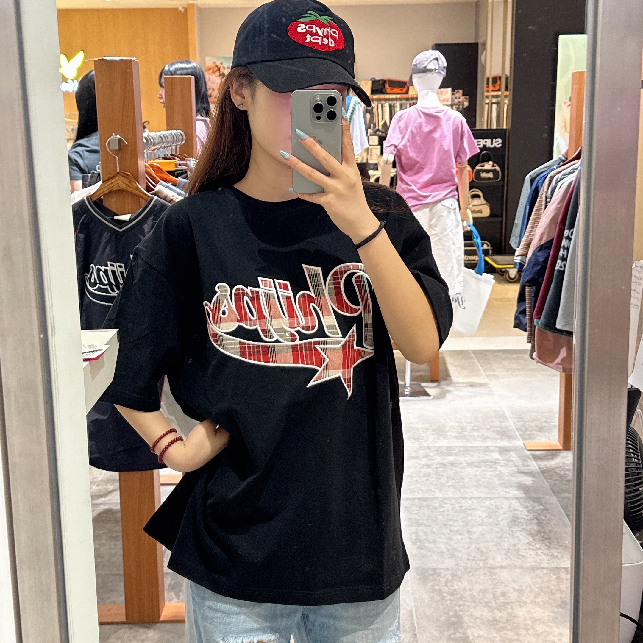 韓國 Phyps Check Startail Logo Short Sleeve T-shirt【PH030】