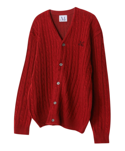 韓國 Mucent Helmsley V-Neck Cable Knit Cardigan【MU182】