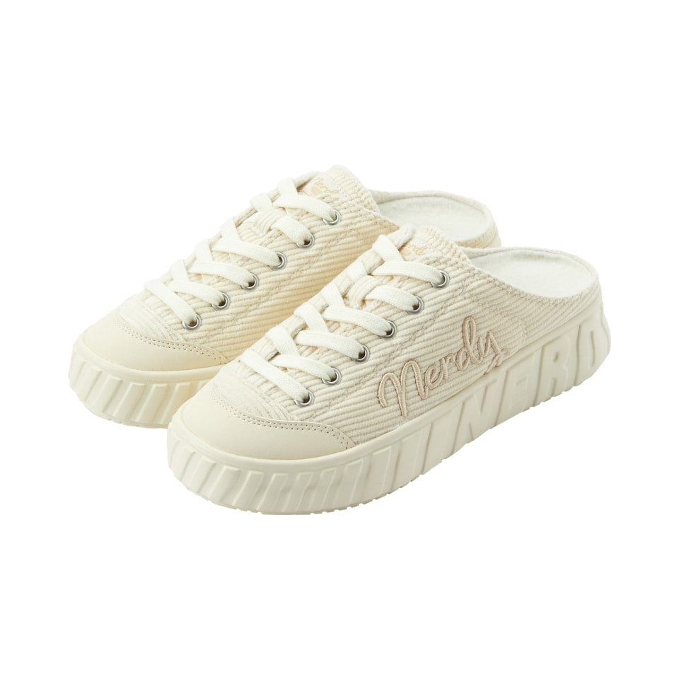 韓國 Nerdy Lovely Letter Corduroy Mule【NY067】