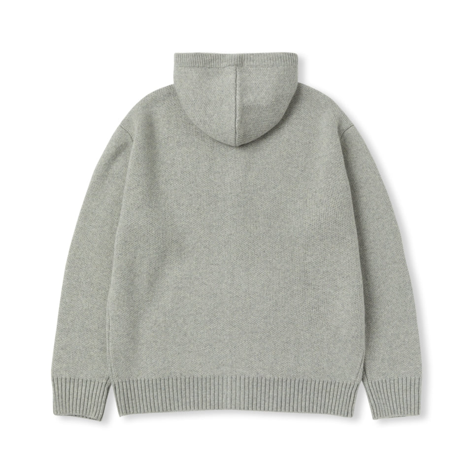 韓國 Nerdy Classic N Lambswool Blended Sweater Hoodie Zip-Up【NY061】