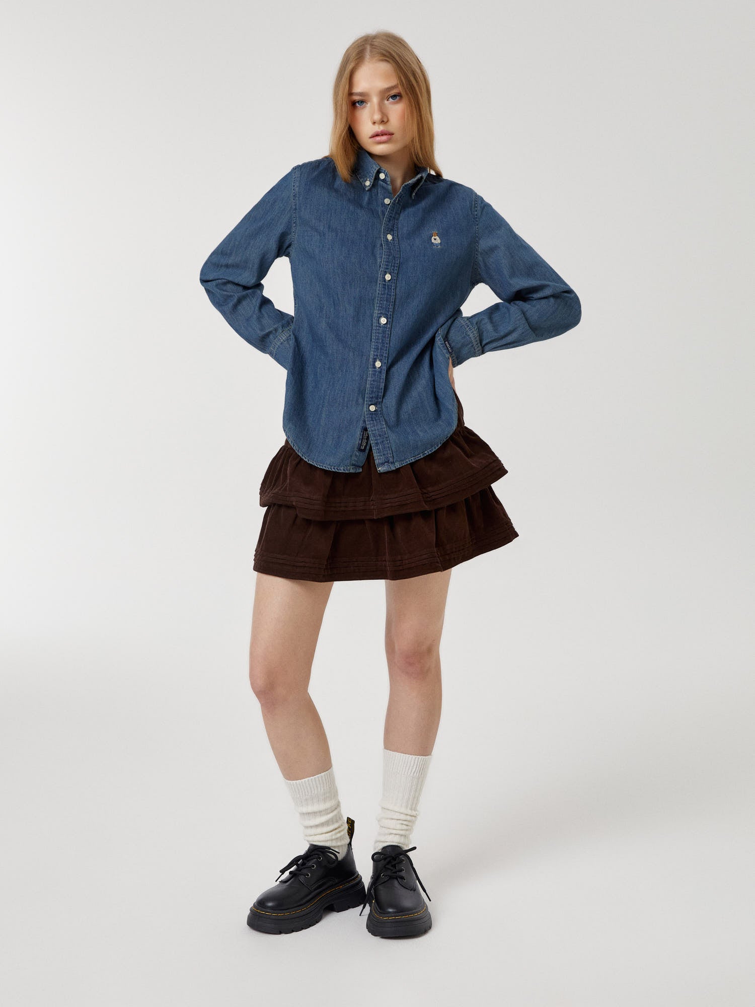 韓國 WhoAU Steve Denim Shirts【WA233】