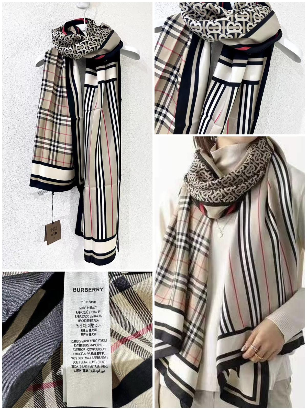 BurberryMontage Print Silk Scarf 【YS20】
