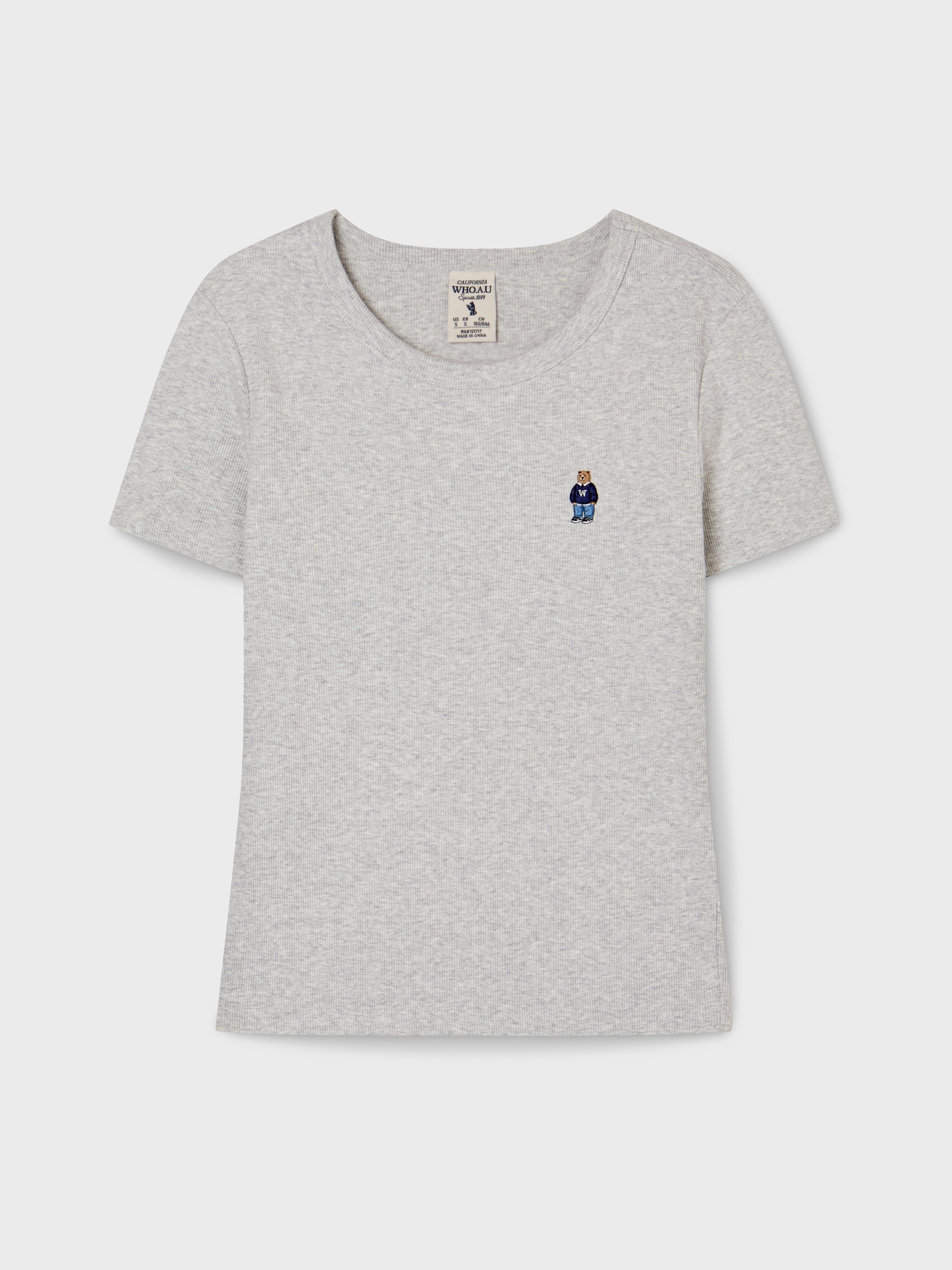 韓國 WhoAU Steve Ribbed Short Sleeve T-shirt【WA268】