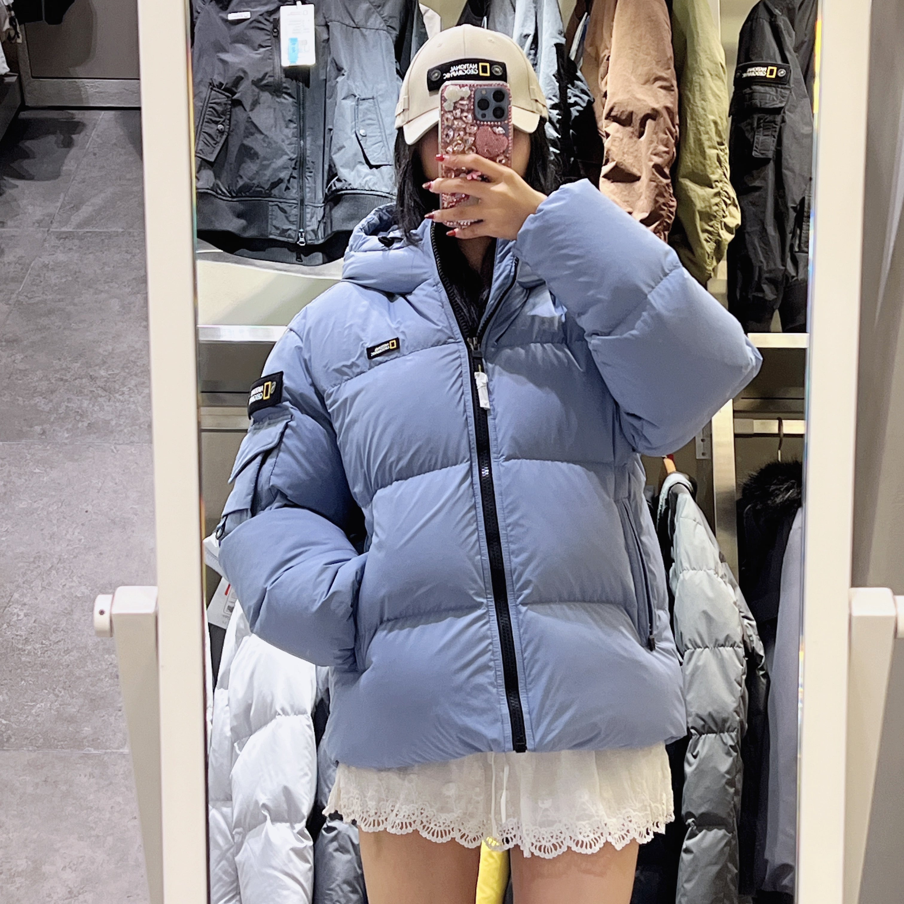 韓國 National Geographic Golden Mall Short Length Goose Hoodie Down Jumper鵝絨【NG819】