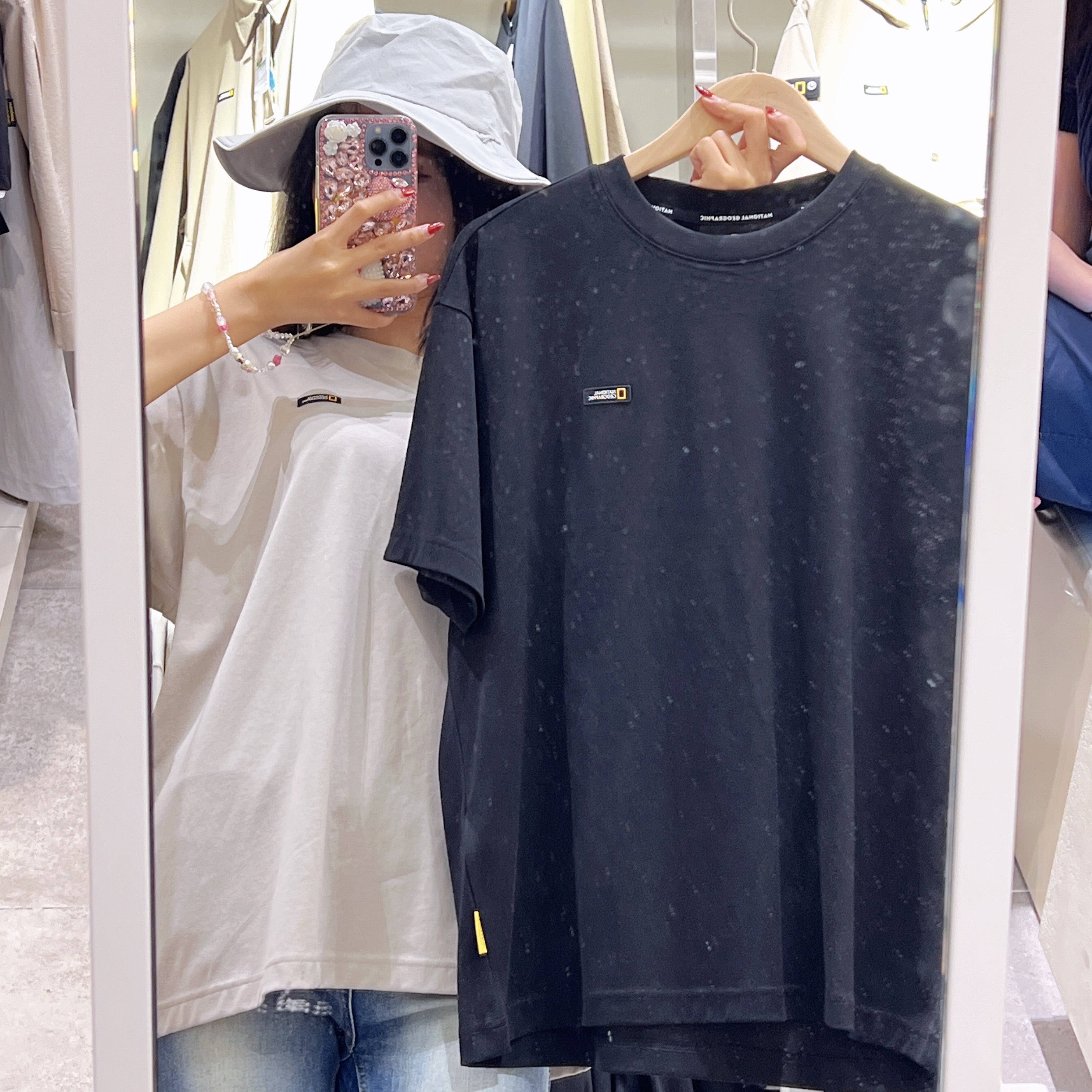 【現貨】韓國 National Geographic Obis Uni WANDERER Graphic Semi-Overfit Short Sleeve T-Shirt防晒面料【NG804】