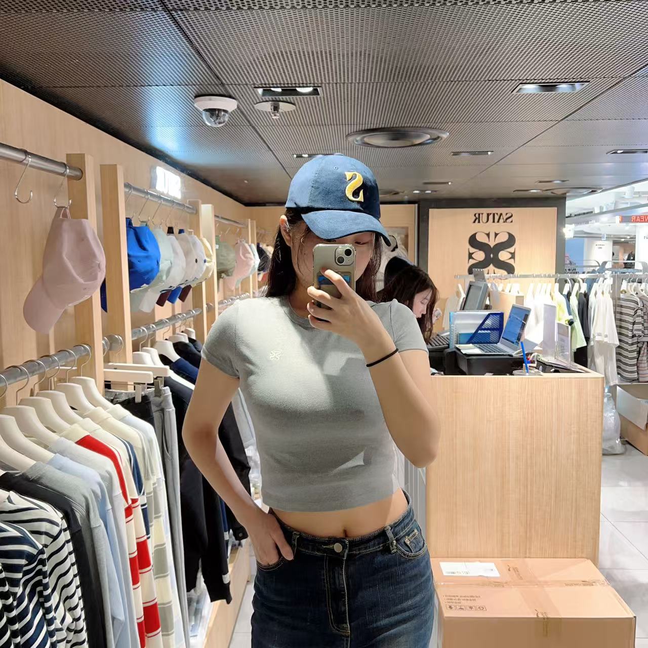 韓國 Satur Classic Crop T-shirt【SR090】