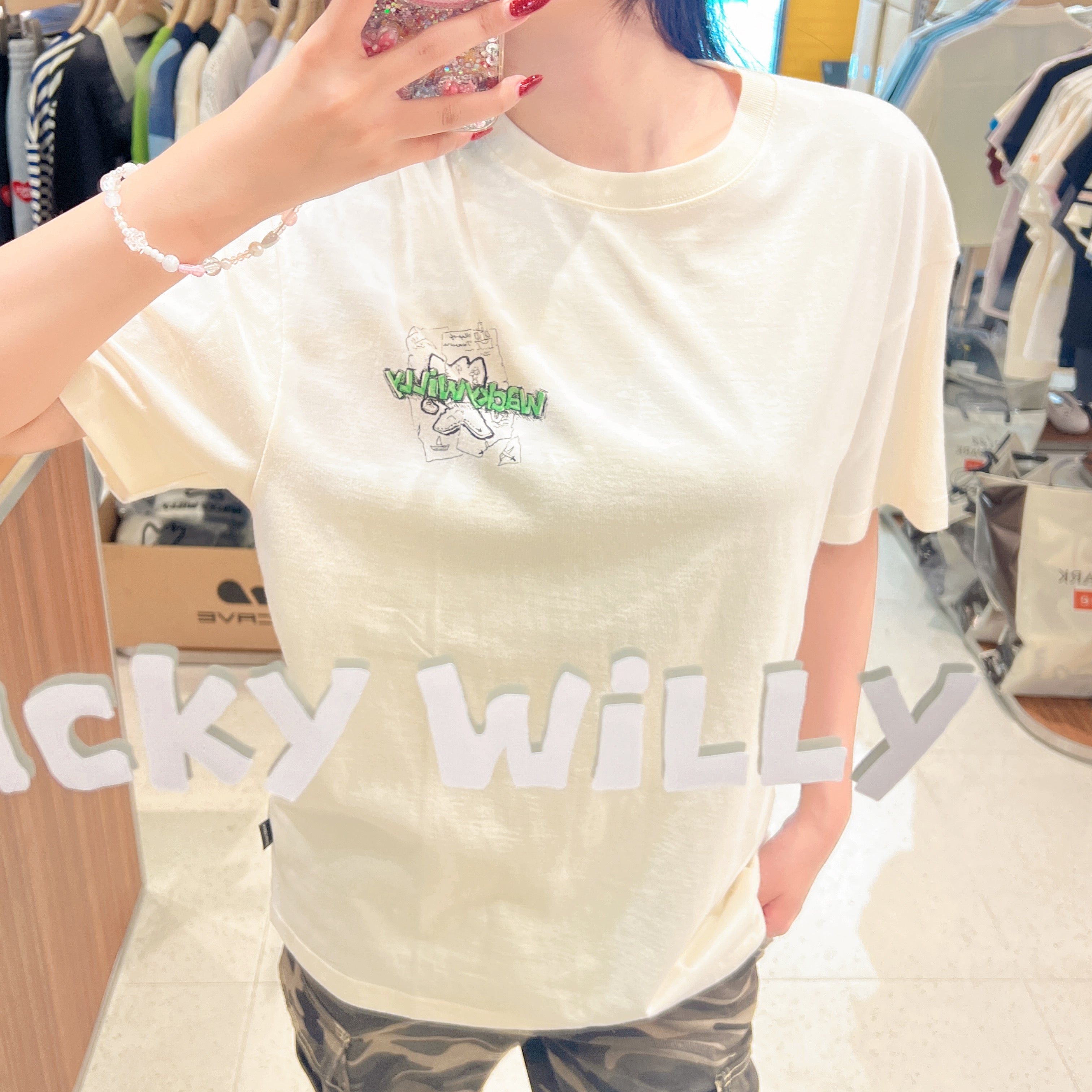韓國 Wacky Willy Cartoon Printed Fashion Casual Short Sleeves T-Shirt【WW231】
