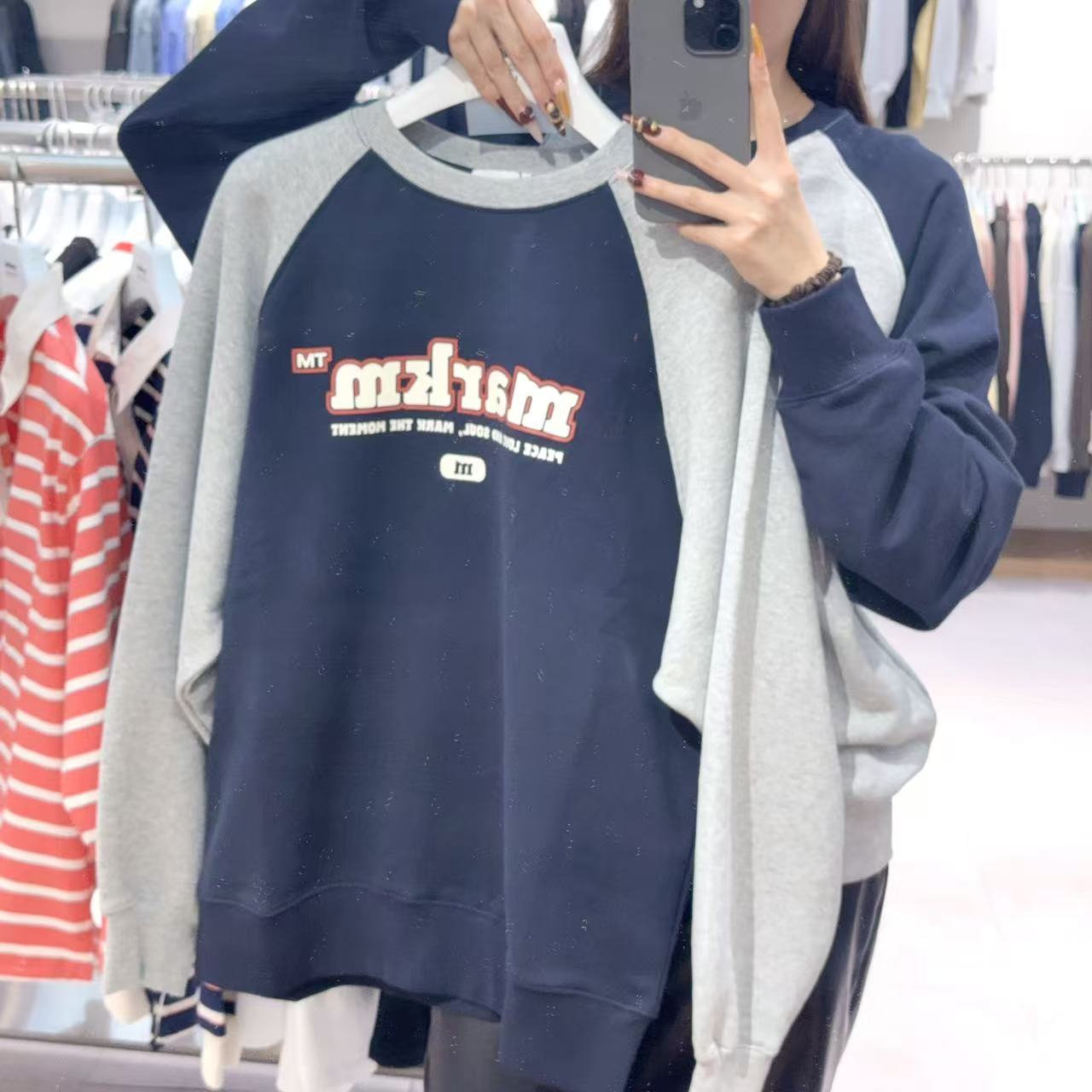 韓國 Markm BIG LOGO RAGLAN SWEATSHIRT【MA120】