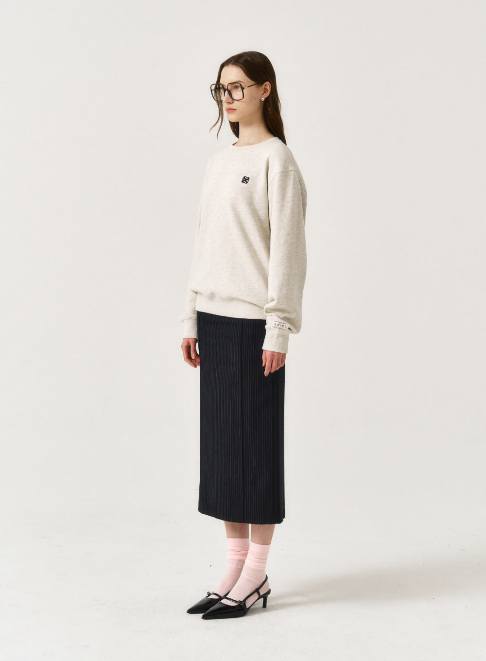 韓國 Satur (W) Classic Logo Basic Sweatshirt【SR012】