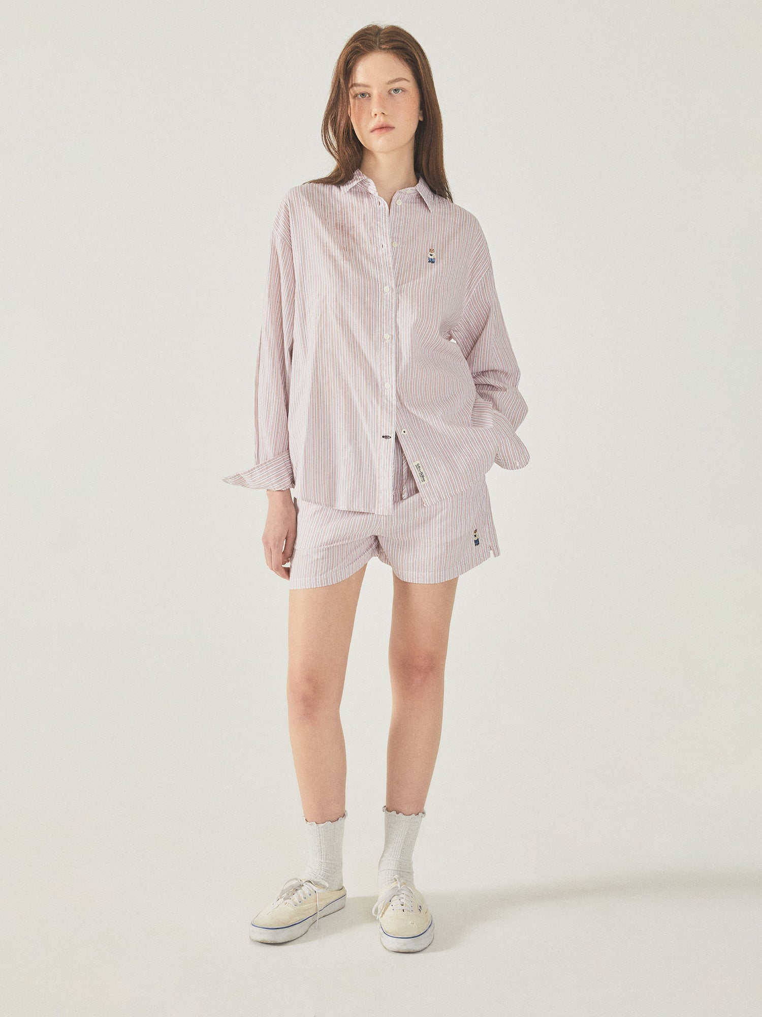 韓國 Who.A.U Steve Loose Fit Striped Shirts【WA219】