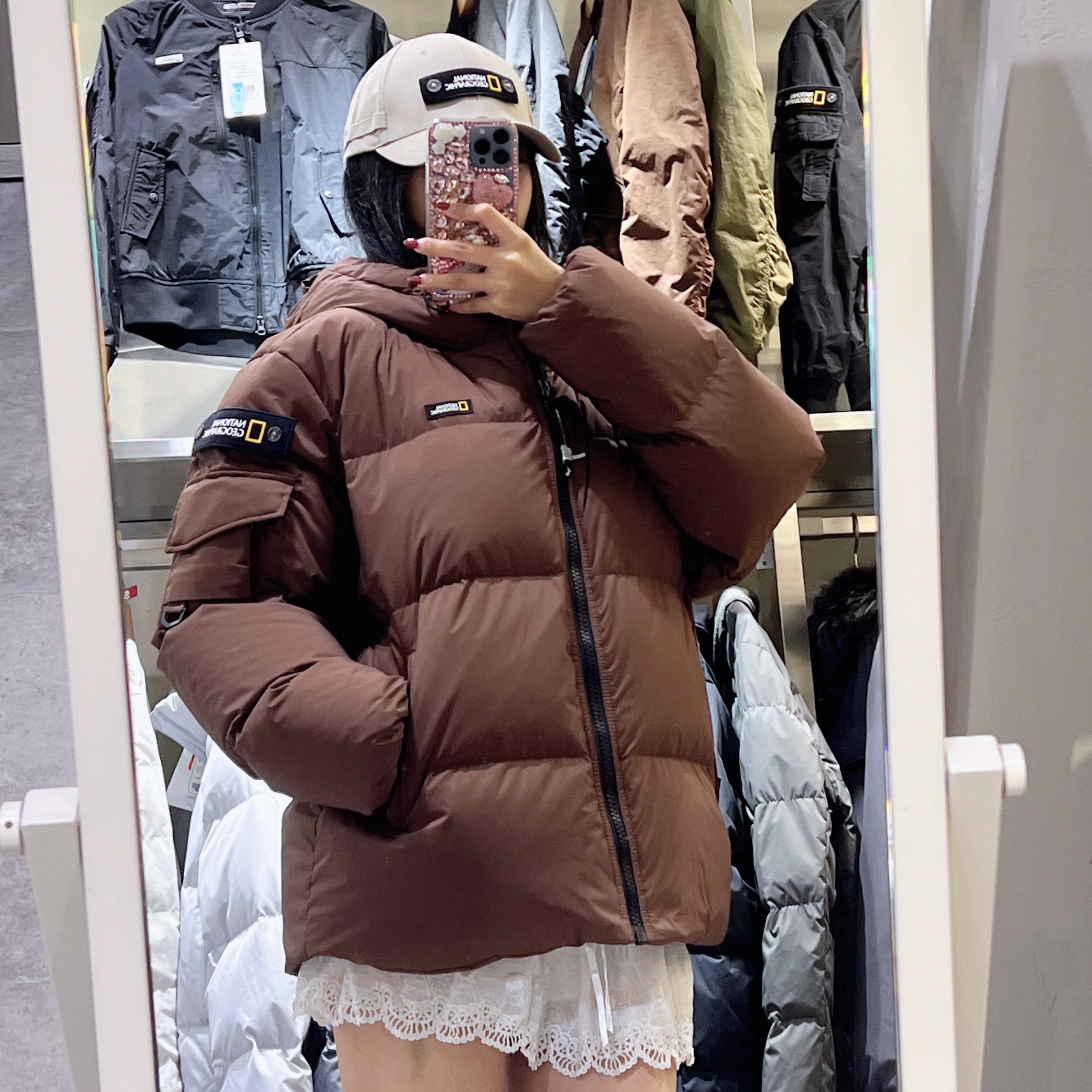 韓國 National Geographic Golden Mall Short Length Goose Hoodie Down Jumper鵝絨【NG819】