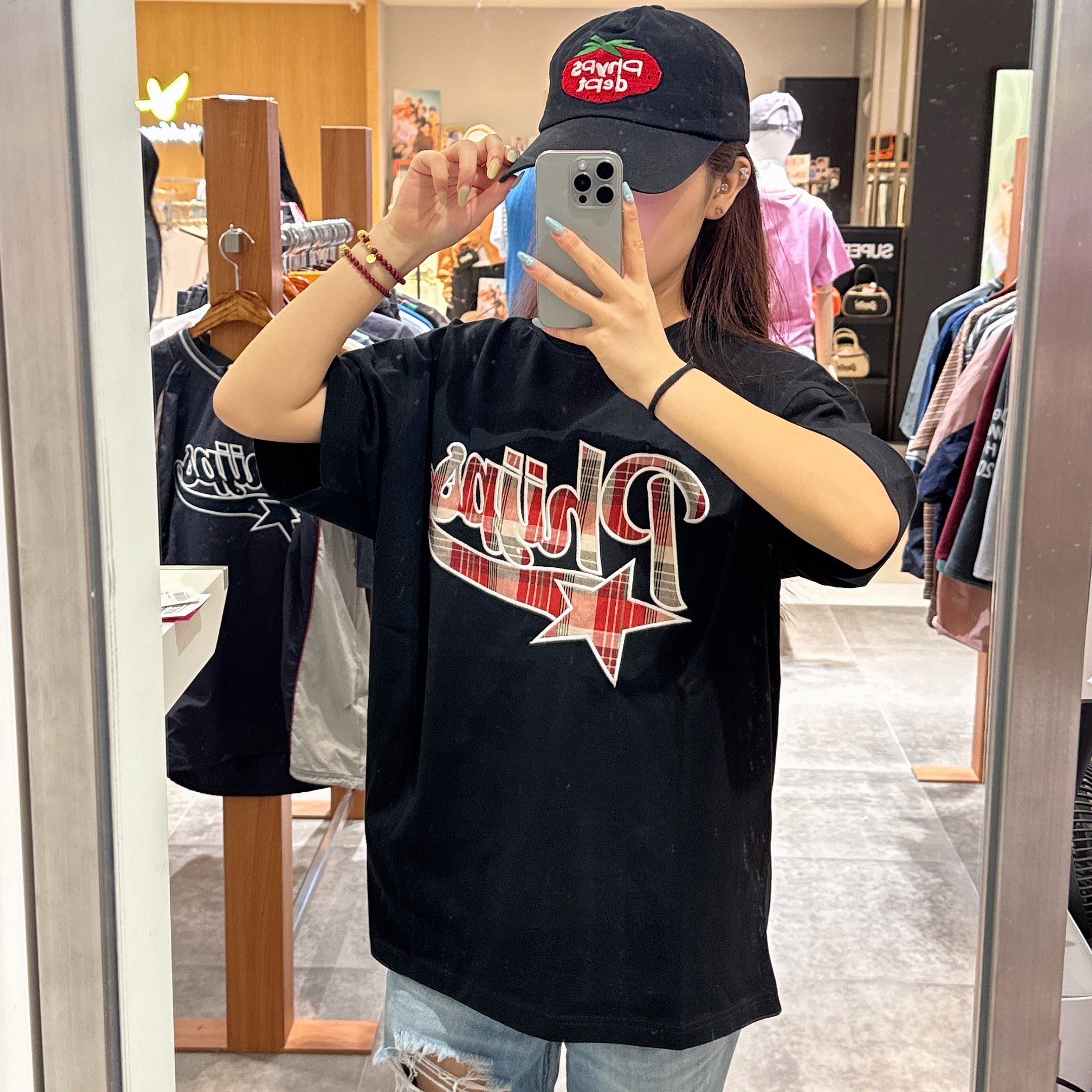 韓國 Phyps Check Startail Logo Short Sleeve T-shirt【PH030】
