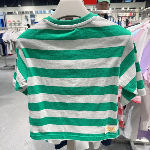 韓國 FILA Kids TD Stripe 7-part T-shirt【FA338】