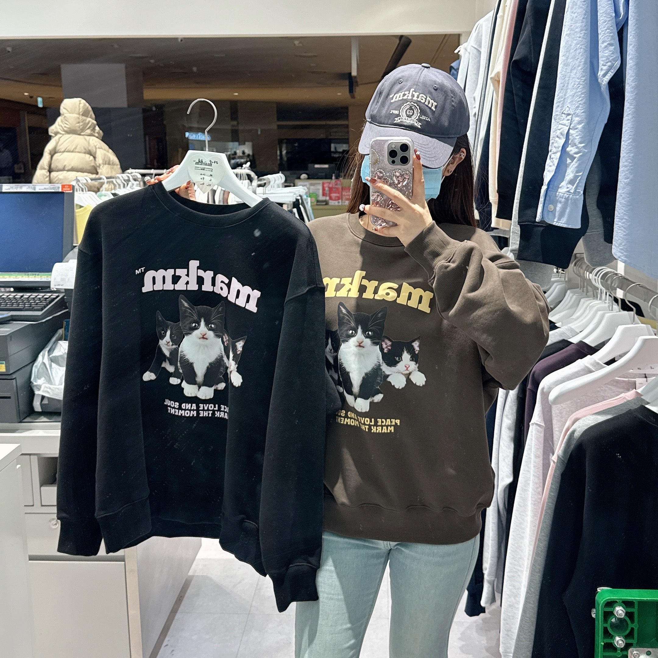 韓國 Markm MARKM KITTEN CREWNECK SWEATSHIRT【MA106】