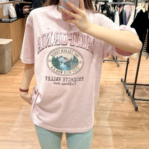 韓國 Who.A.U California Dyed Graphic T-shirt【WA143】
