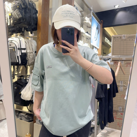 韓國 National Geographic Sleeve Pocket Semi-Overfit Short Sleeve T-Shirt【NG485】
