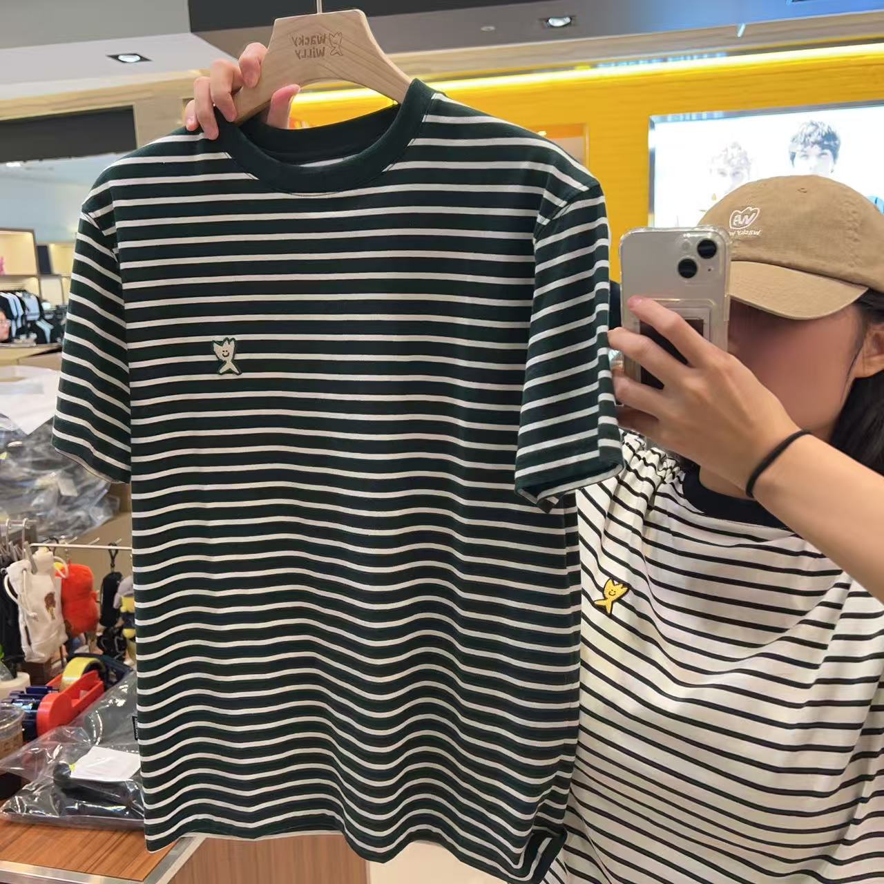 韓國 Wacky Willy Kiki Wappen Stripe Short Sleeve T-Shirt【WW009】