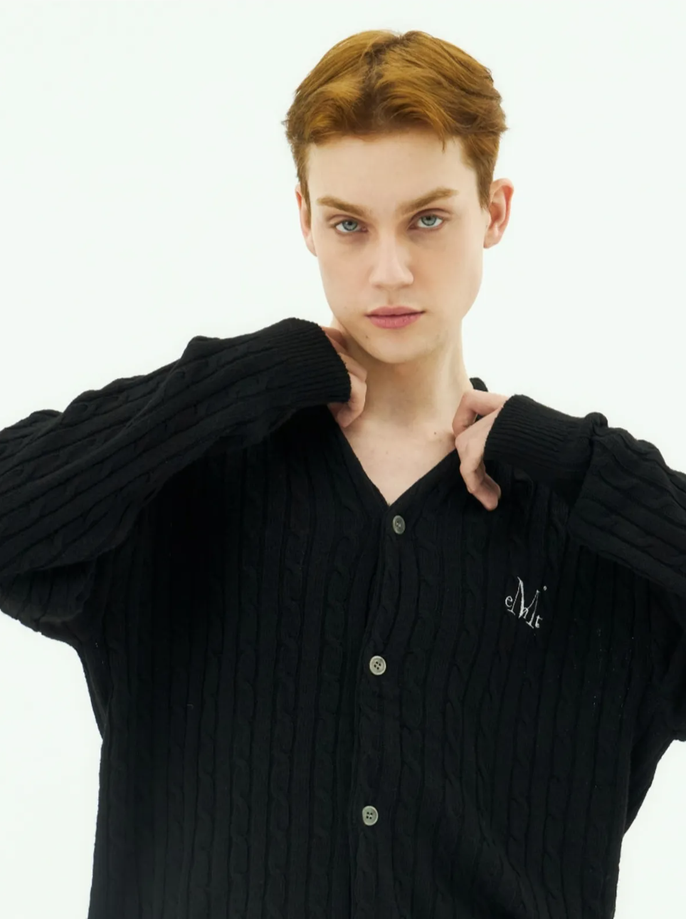 韓國 Mucent Helmsley V-Neck Cable Knit Cardigan【MU182】